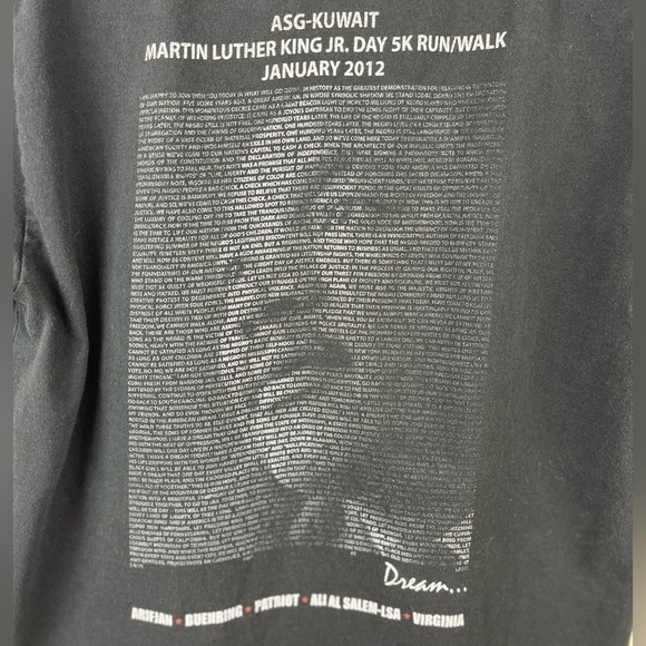 Martin Luther King Jr Dreams Black T-Shirt Medium 5k Run Kuwait - Picture 9 of 9